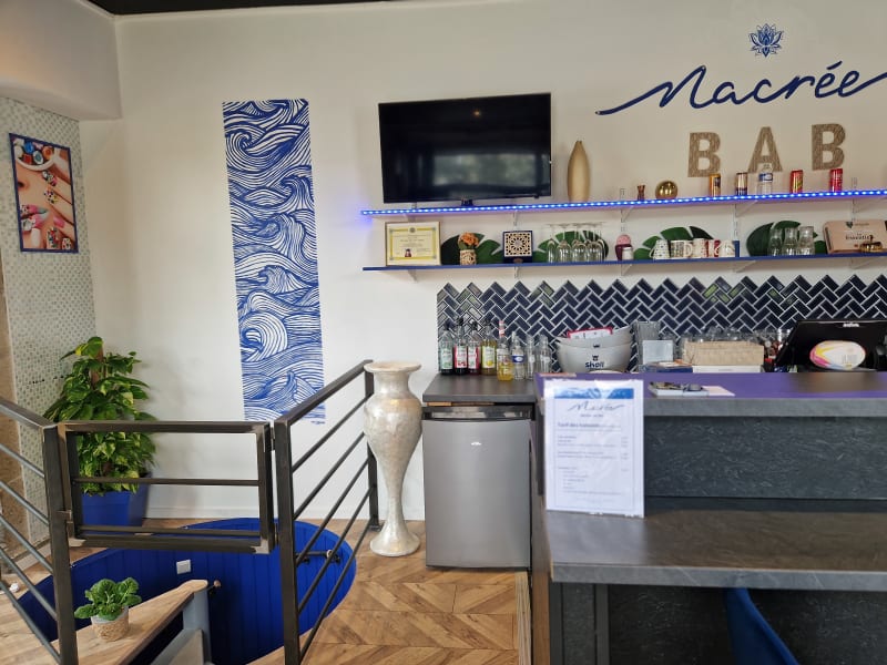Intérieur de Nacrée, bar à beauté à Nantes